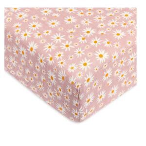 Babyletto Crib Sheet Certified Organic Muslin Cotton Pink Daisy
